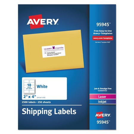 AVERY DENNISON 5-1/2" x 8-1/2" White Shipping Labels, Pk250 7278295945